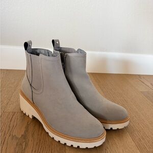 Maurices Light Gray Ankle Boots with White Soles